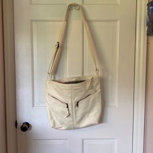 The Purse Peddlers Large Messenger White Leather